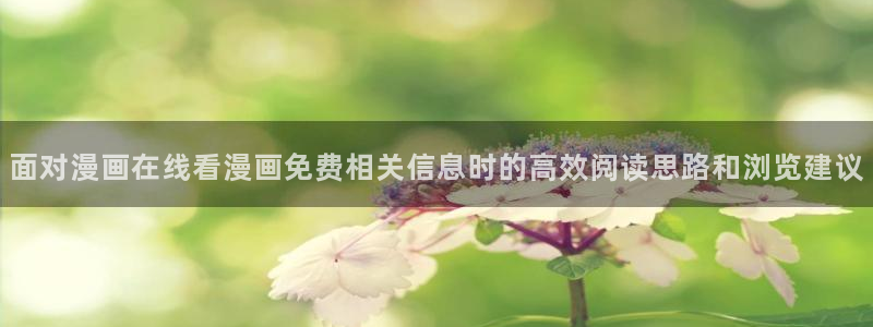漫画岛漫画大全在线：面对漫画在线看漫画免费相关信息时的高效阅读思路和浏览建议